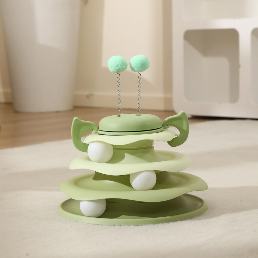 Cat Toy Set With Inflatable Bee Wobbler And Play Wheel For Interactive Play And Gift