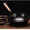 Wutuo 34cm Raffinierter Eisen Wok mit flachem Boden