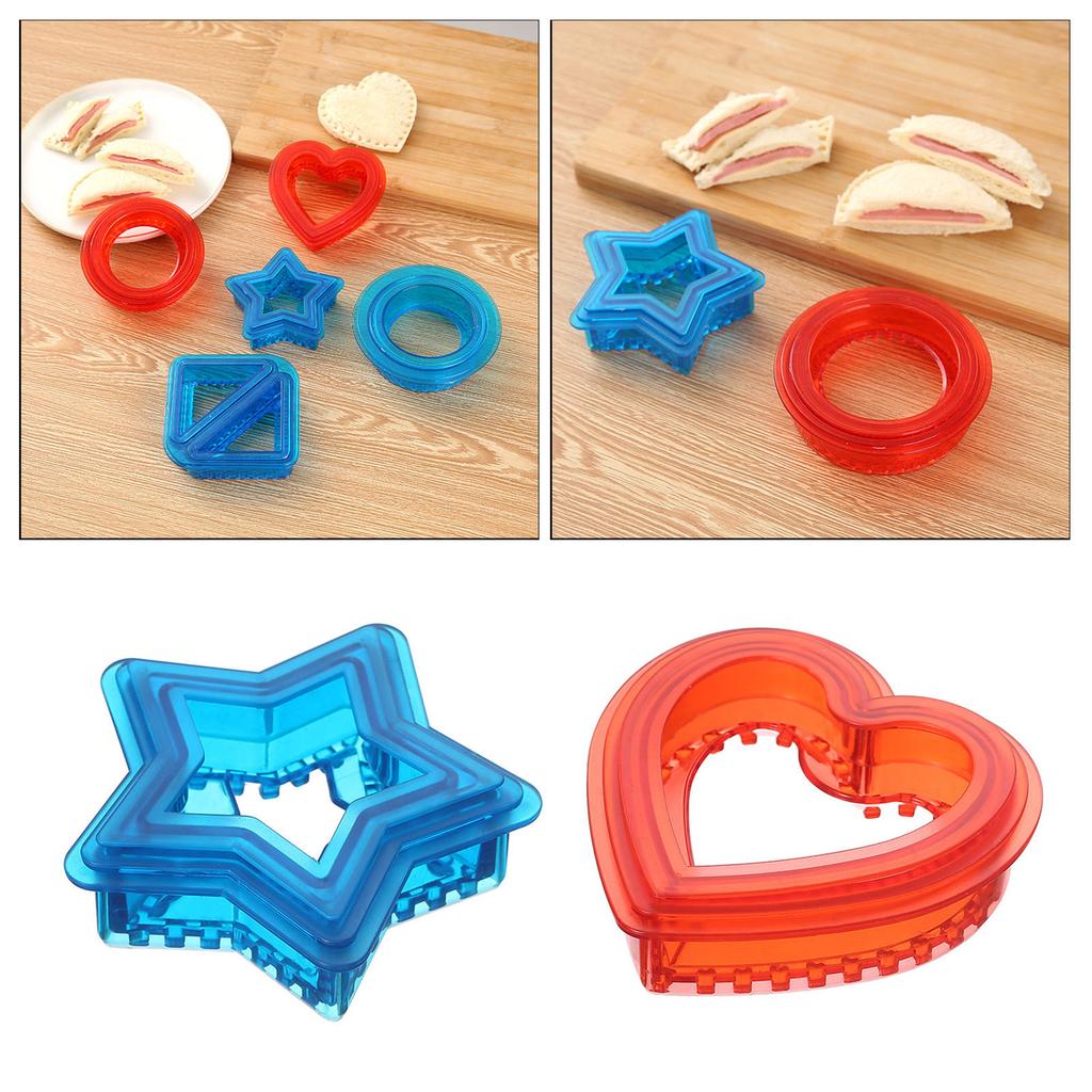5Pcs Sandwich Cutter and Sealer for Kids Childrens Portable