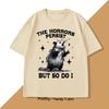 The Horrors Persist But So Do I Tshirt Retro Opossum Funny Unisextal Health Tshirt Unisex Unisex Street Oversized T Shirts Breathable