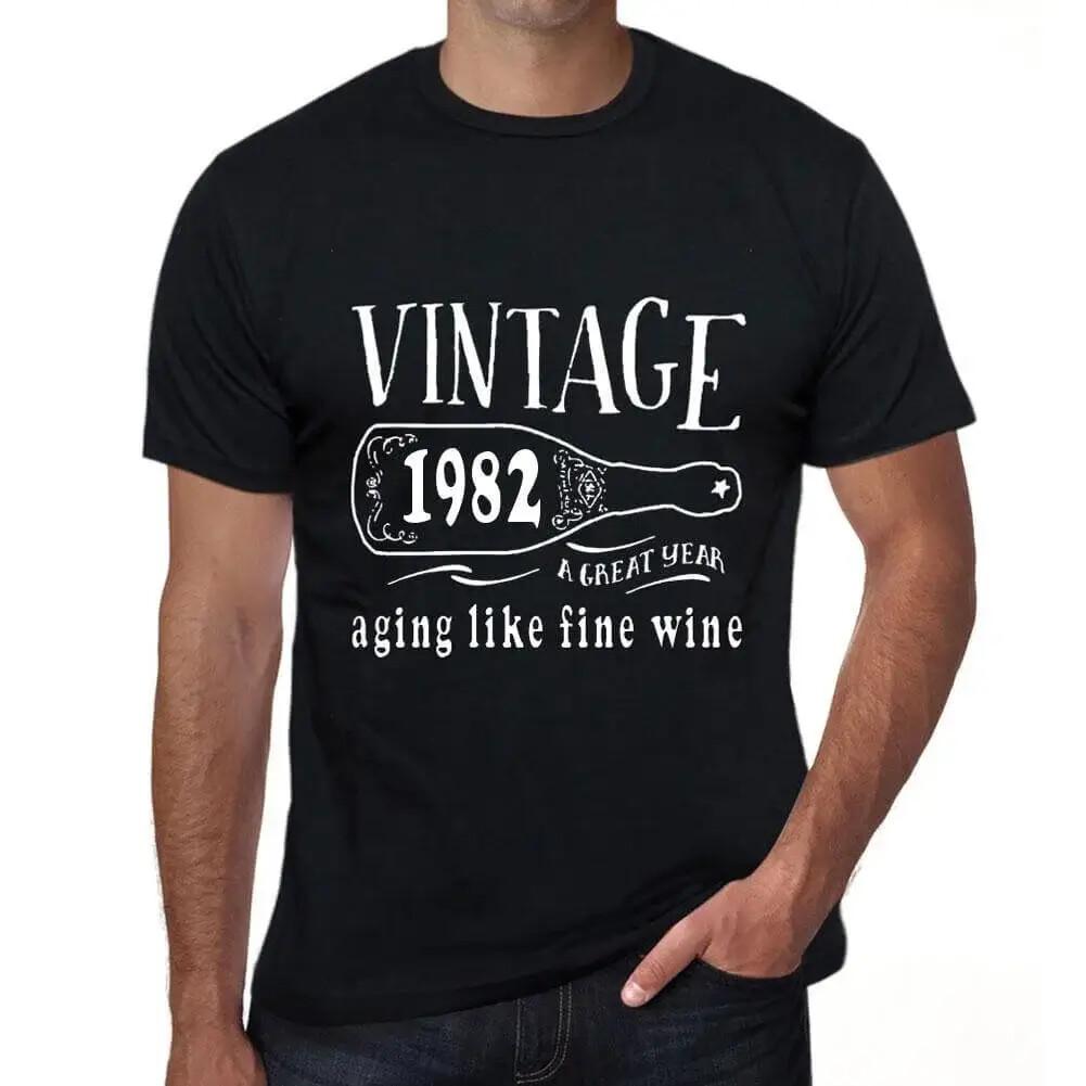 Unisexs Graphic TShirt Aging Like A Fine Wine 1982 42nd Birthday Anniversary 42