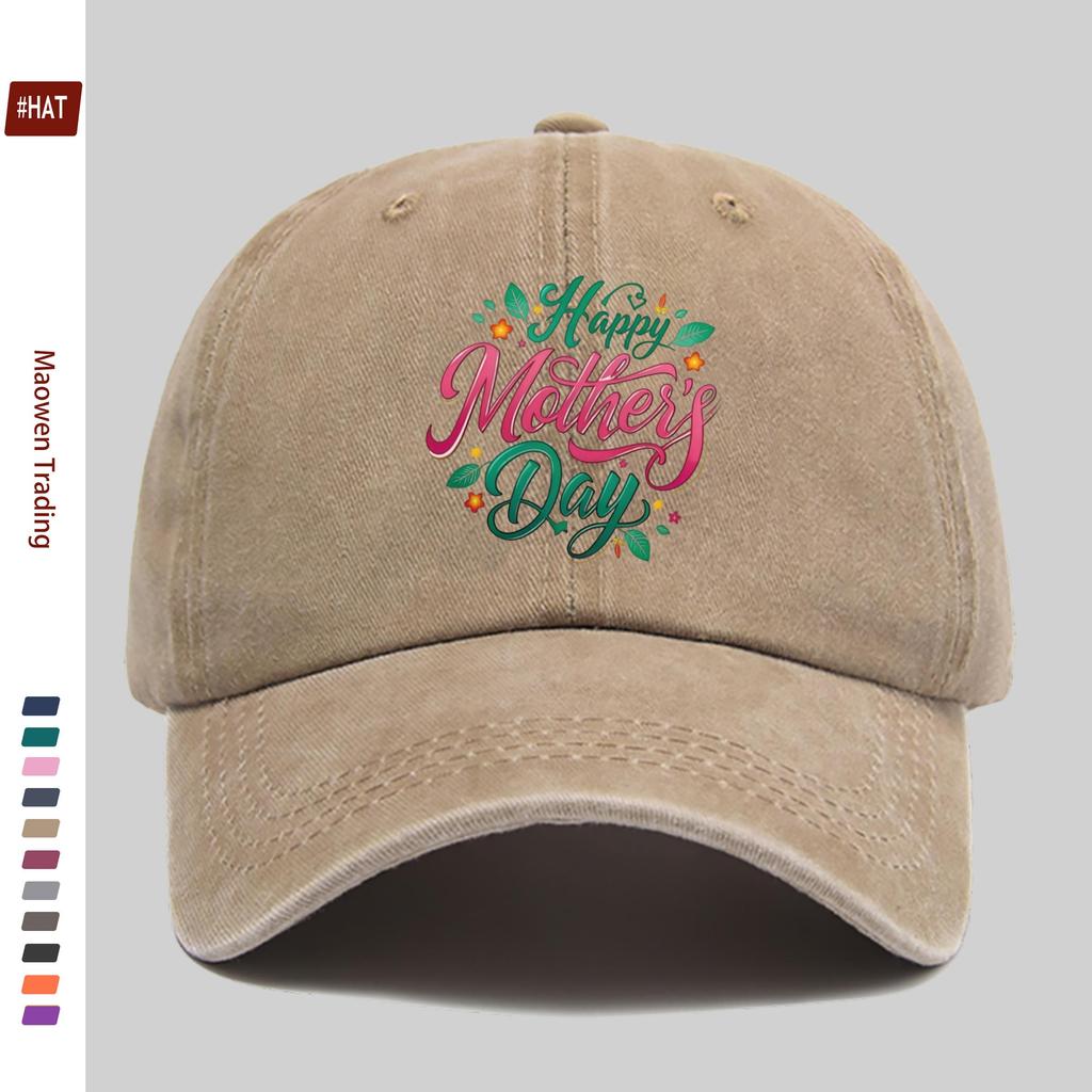 pc pcs Happy Mothers Day Letter Print Baseball Cap for Women Men Adjustable Trucker Hat with Washed Buckle Strap Vintage