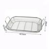 Basket For BBQ, Fruits Veggies With Handle Stainless Steel Square Multifunctional Basket 42.5*28*10.5cm For Kitchen And Barbecue