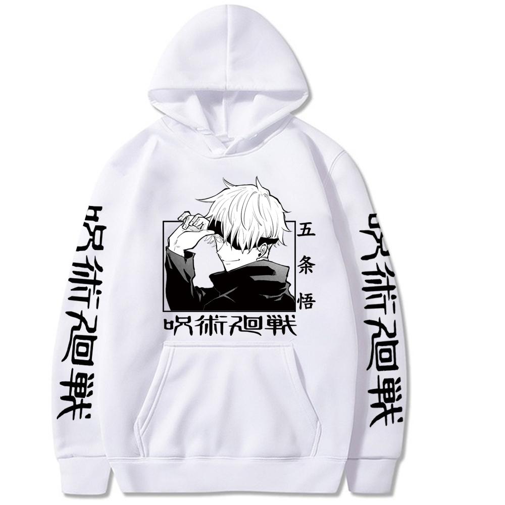 Anime Jujutsu Kaisen Mikiny Gojo Satoru Grafická Mikina Vintage Oversized S Kapucí Ležérní Dlouhý Rukáv Pánské Dámské Oblečení