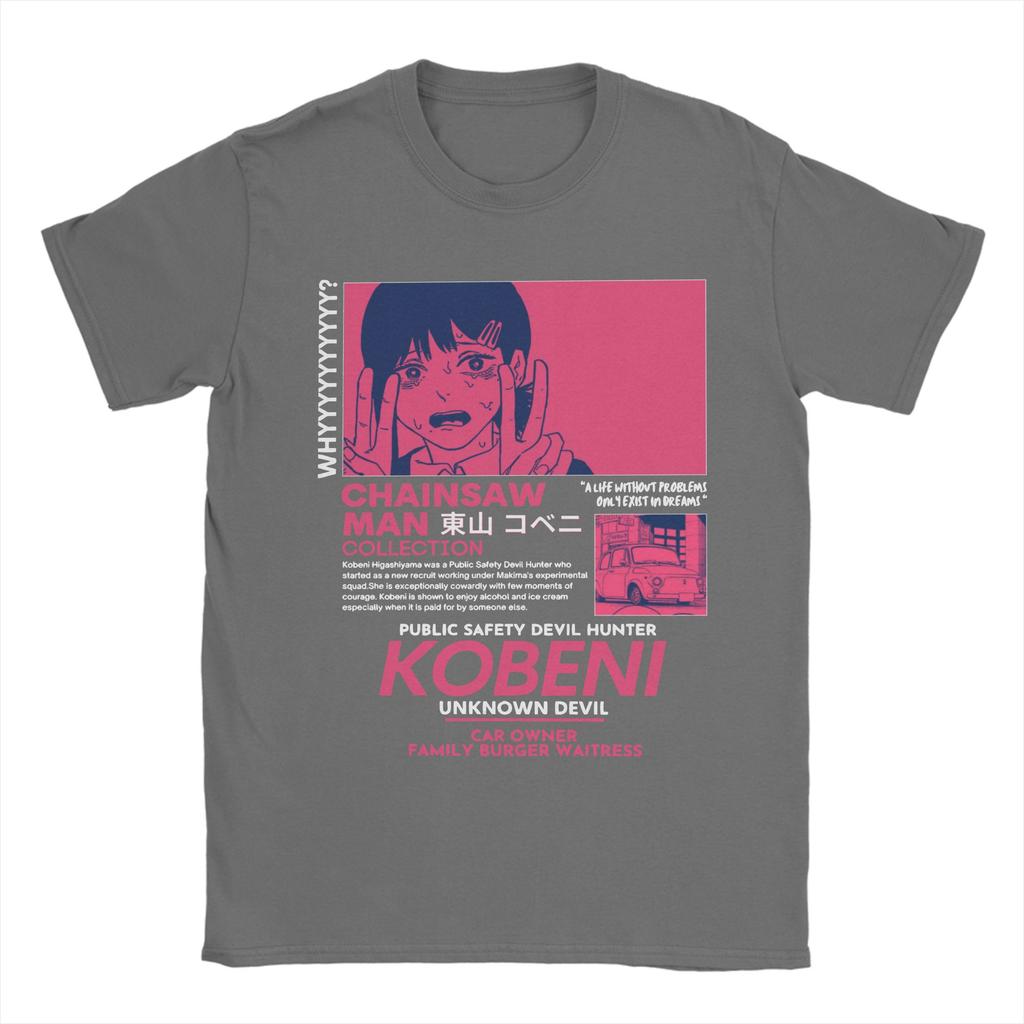 Chainsaw Man Kobeni T-Shirts Men Anime Manga Vintage Pure Cotton Tees Crew Neck Short Sleeve T Shirt Graphic Printed Clothes