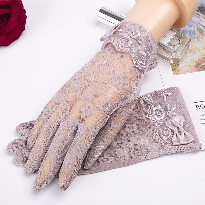 

Женские летние кружевные перчатки - дышащие, защита от ультрафиолета для вождения и активного отдыха, идеально подходят для защиты от солнца и стильных нарядов, летние перчатки double knot [bean paste]