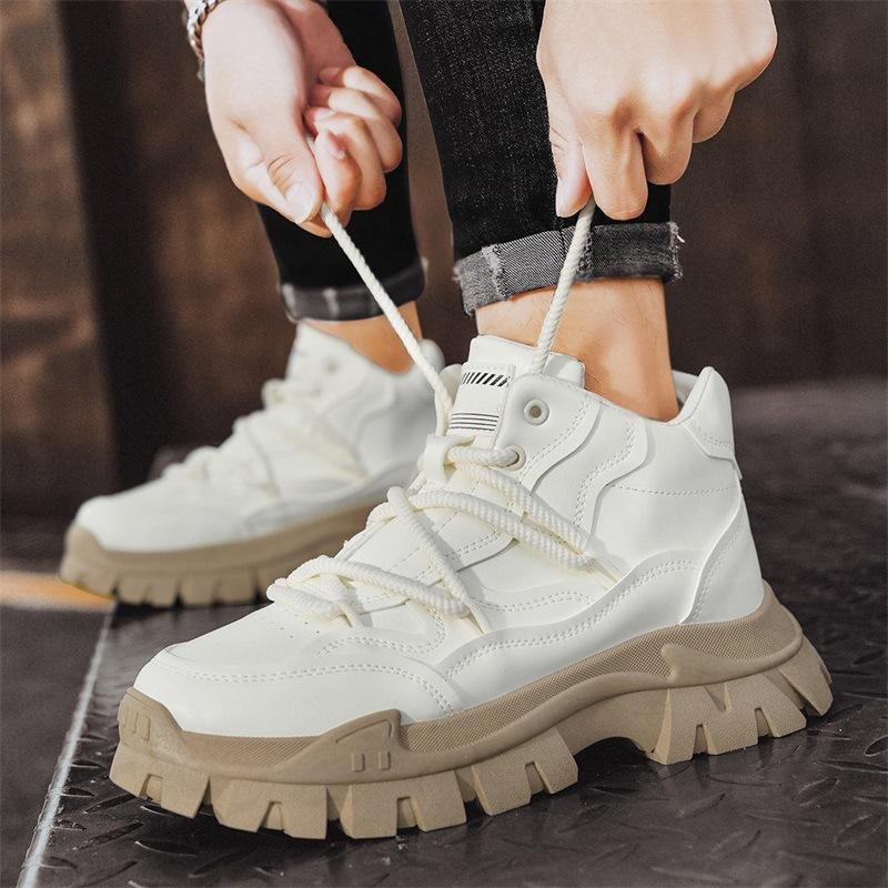 Shoes for Men Fashion High Quality Leather High-top Platform Mens Shoes Outdoor Tooling Comfort Leisure Ankle Boots Botas Hombre