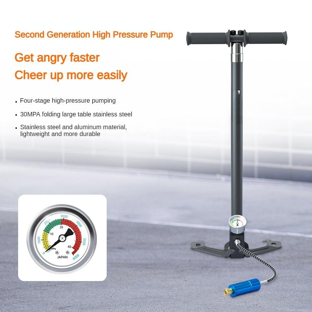 Second Generation 3000psi Oxygen Cylinder Inflation Pump Activated Carbon Filtration Manual Inflator Aluminum High-pressure Inflation Device