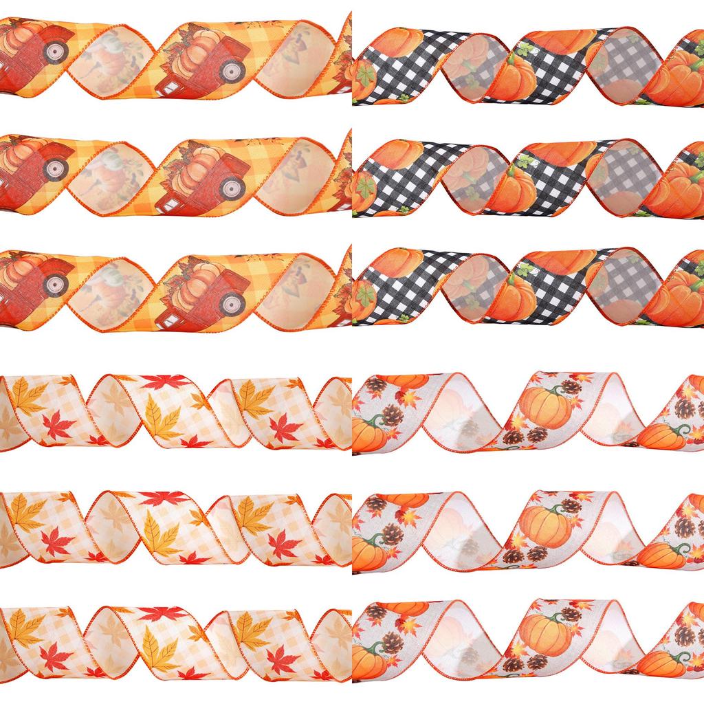Charming 6.5cm Wide Halloween And Thanksgiving Ribbon For Seasonal Festivities