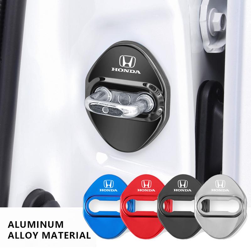 4 PCS/Set Metal Car Door Lock Cover Stickers For Honda Civic FIT CRV Accord Odyssey HRV Antirust Decoration Auto Door Lock Cap RG0