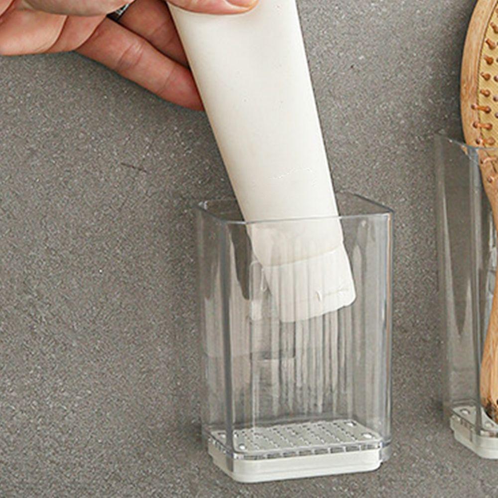 Plastic Wall Mounted Chopsticks Tube Adhesive Spoon Cutlery Organizer  Bathroom