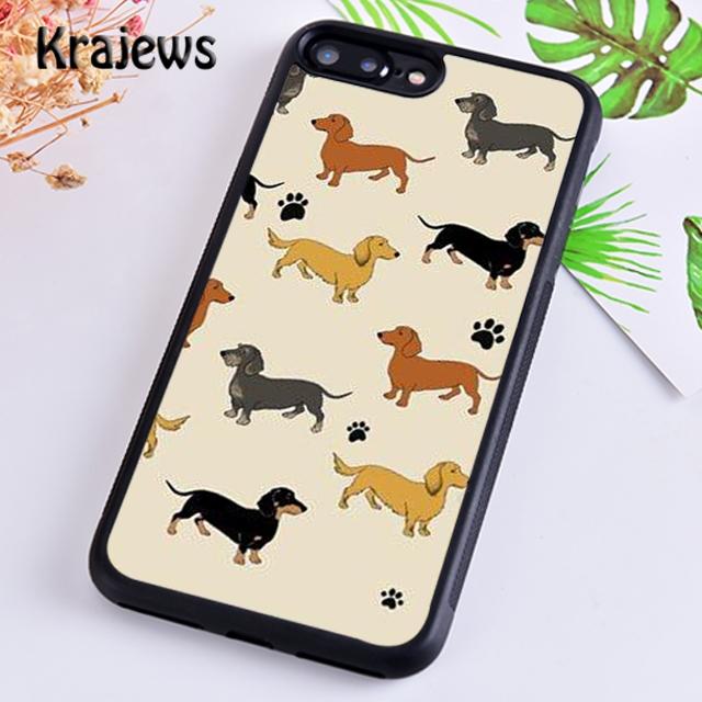 Krajews Dachshund Doxie Dogs Hearts Phone Case Cover For iPhone 17 Air 16 15 14 plus 11 12 13 pro max coque Fundas