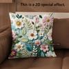 2D Vintage 3D Floral Throw Pillow Covers Pattern Cushion Cover Suitable For Sofa Bedroom Car Pillow Cover