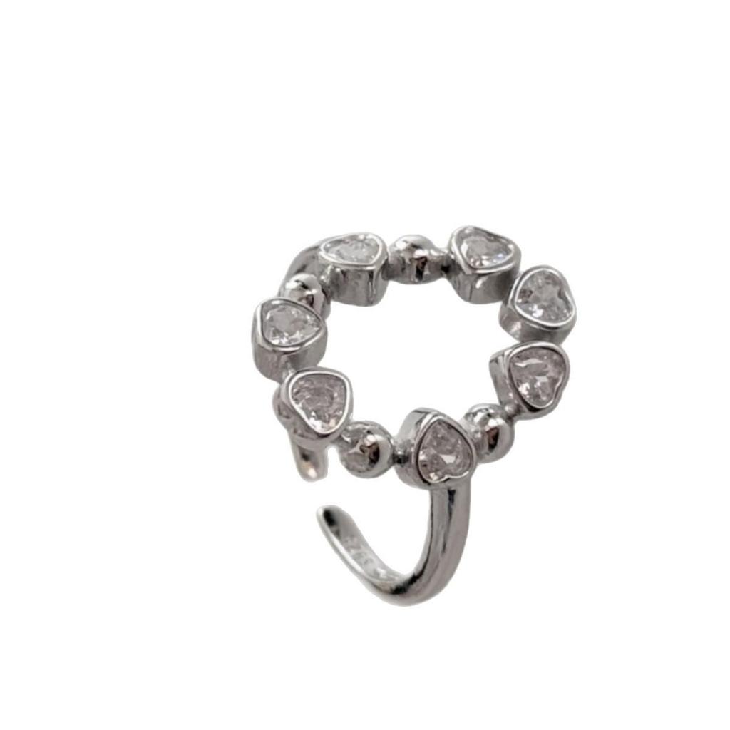 S925 Sterlingsilber Zirkonia Herzring für Damen - 2025 Minimalistisches Offenes Design