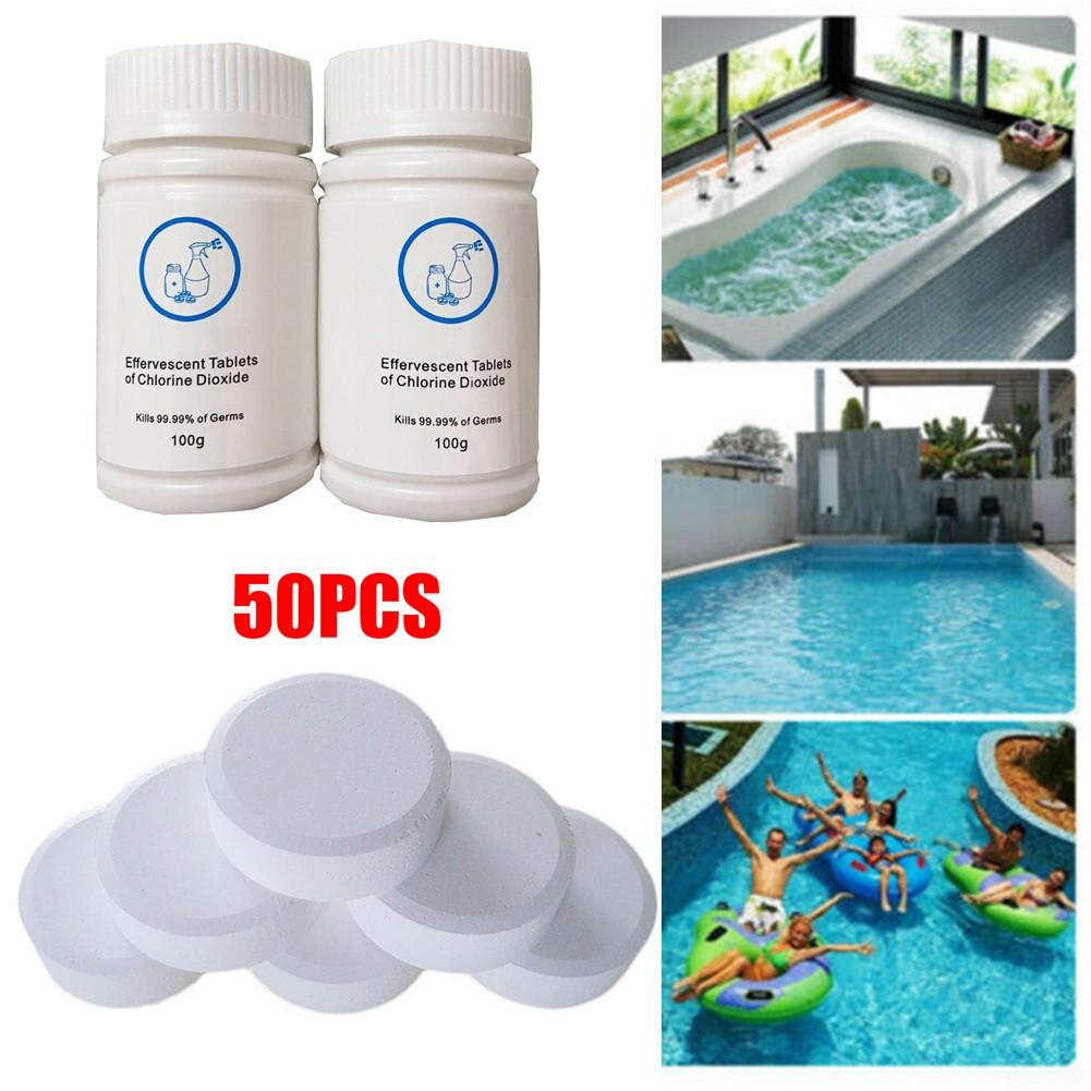 Clean Cleaning Tablet 50pcs Multifunctional White Chlorine Hot Tub Spa