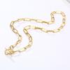 Chic Rectangle Chain Necklaces for Women,Gold Color Stainless Steel Paperclip Link Choker with Toggle Clasp, Party Gifts for Her
