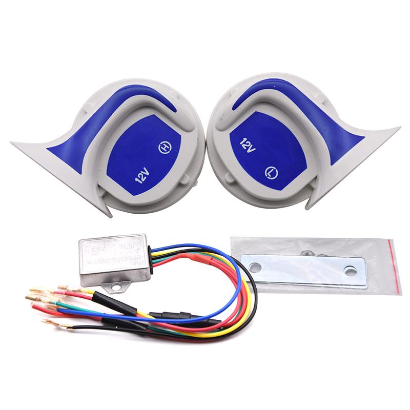 2pcs 12V 115DB Hella Super Loud Compact Electric Blast Tone Car Air Horn Kit For Motorcycle and Car Universal