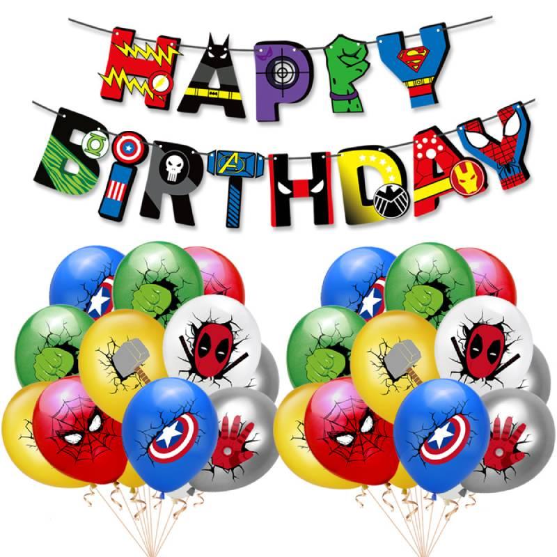 Superhero Themed Party Balloons 12 Inch Captain America Spiderman Hulk Latex Balloons