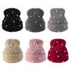 Hat Women's Wool Hat Fashion Pearl Embellishment Cold Hat Wool Hat Winter Warm Knitted Hat Wholesale