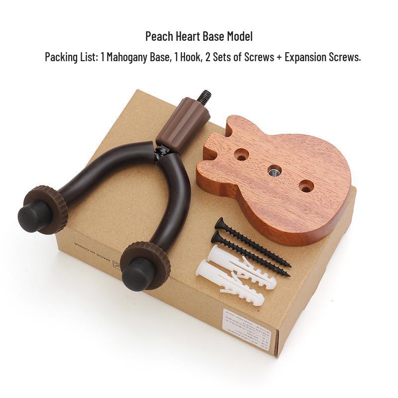 Peach Heart Guitar & Ukulele Wall Hanger Stand Peach Heart Base