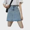 Sommer 2026 High-Waist A-Linien Denim Midi-Rock für weibliche Studenten - Trendiger lässiger Hüftbetonter Stil