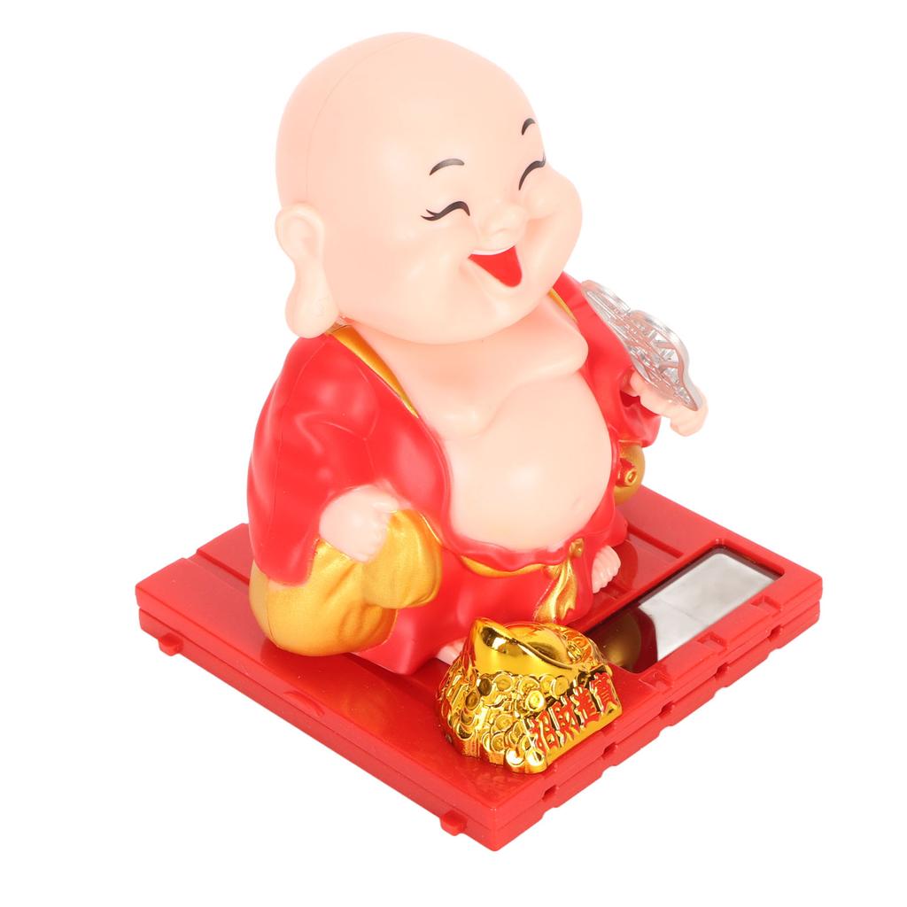 Solar Buddha Figurine Maitreya Auto Hand Shaking Solar Powered   ABS Buddha Statue for Home Car
