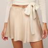 Satin Midi Skirt: High Waist, Elastic, Solid Color Women's Skirt Available in Stock