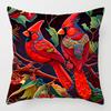 Bird, Flower and Parrot Pattern Throw Pillow Cover with Short Plush Print for Living Room Sofa Decoration Cushion Cover