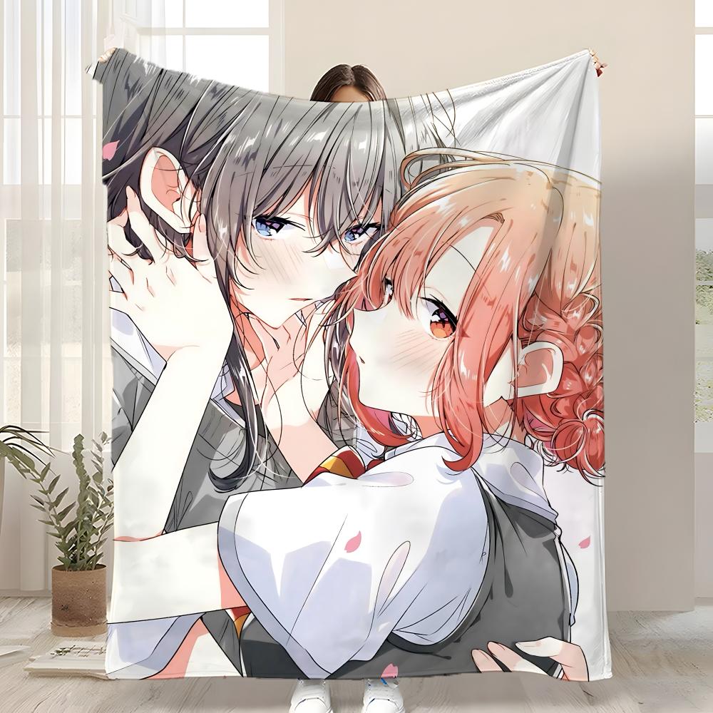 

Anime Whisper Me a Love Song Throw Kid-Friendly Flannel Throw Blanket Soft Warm Anti-Static Washable All Season 75x90cm