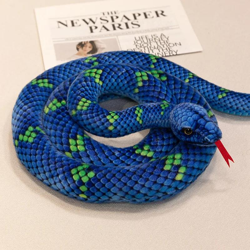 Jucării de pluș cu șarpe Kawaii de 70-280 cm Pit Viper Realistic Umplut Cobra Animal Bumbac moale Păpușă drăgălașă Piton Cadouri de aniversare pentru băieți