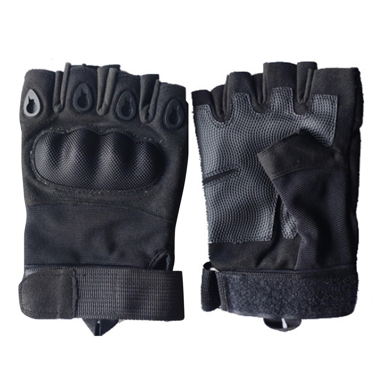 

2PCS Half Finger Hard Knuckle Gloves Breathable Wear Resistant Combat Gloves for Hiking L 21‑22cm 8.3‑8.7in
