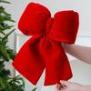 Red Christmas Velvet Bows Vintage Plush Stuffed Christmas Bows Hanging Ornament