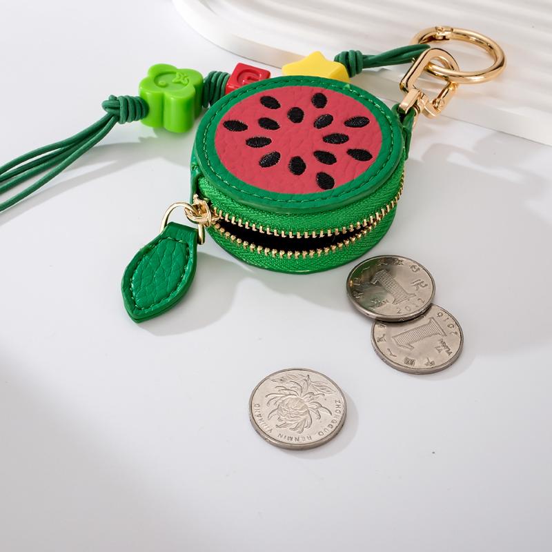 1 Adet Mini Fermuarlı Kulaklık Kılıfı Anahtarlık Cüzdan Sevimli Meyve Şekilli Bozuk Para Kesesi Kolye Kadın Kız Çocuk Hediye İçin