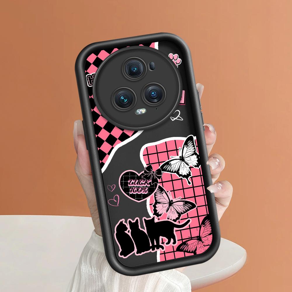 Soft Silicone Square Ladder Printing Pattern Phone Casing Full Cover Camera Shockproof Protection Rubber Case for Huawei Honor