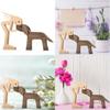 Wooden Family Puppy Carving Ornaments Natural Wood Pet Crafts Gift Sculpture