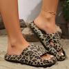 Dames Retro Leopardmønstret EVA Slides - Slip-On Sandaler med Åpen Tå for Stranden med Myk Dempet Såle, Hurtigtørkende Lett Design f