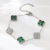 Bracciale quadrifoglio 13mm lusso leggero bracciale double-face 18K acciaio al titanio catena non scolorisce