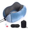 U-Shaped Pillow With Eyemask Earplugs Storage Bag,Travel Memory Foam Neck Pillow,Adjustables Neck Guard Pillow For Home/Travel