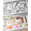 15Pcs Clear Plastic Drawer Organizers Set, 4size Makeup Drawer Organizer Trays for Vanity/desk/bathroom/office/nightstand/gadgets for Kitchen/desk