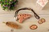 TNG Mini Ocarina [NecklaceBrown12-Hole] Premium Necklace, Single Soprano Ocarina in C Key, for Brass Instruments, Purple Sand