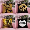 Anime Bendy and the Ink Machine Pillow Case Anti-dustmite Pillowcase Invisible Zipper Silky Short Plush Sofa Cushion Cover