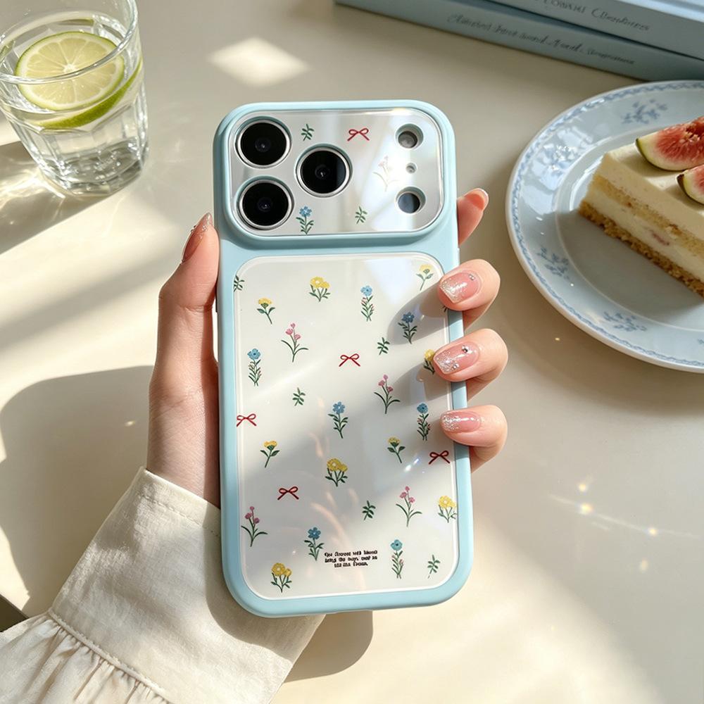 Fresh flowers are suitable for 17pro niche iPhone17Pro premium sense 16 mobile phone case Apple 17 imitation glass woman