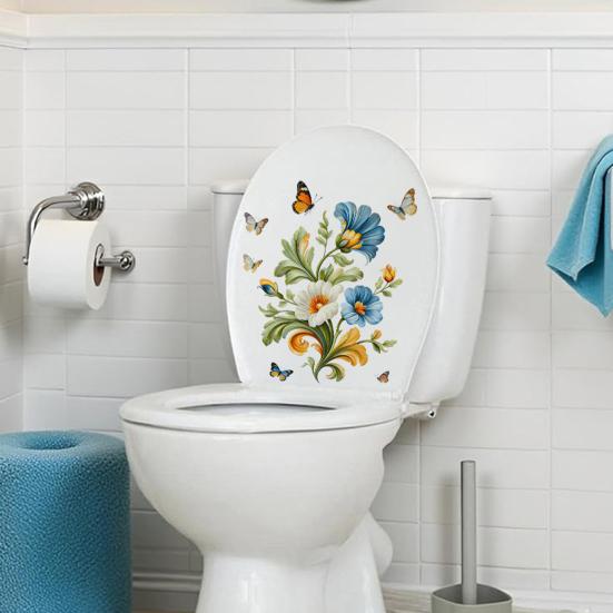 Flower Wall Stickers Peel And Stick Self-Adhesive Floral Decal for Walls Cabinets Refrigerators Bedroom Bathroom Kitchen Decor