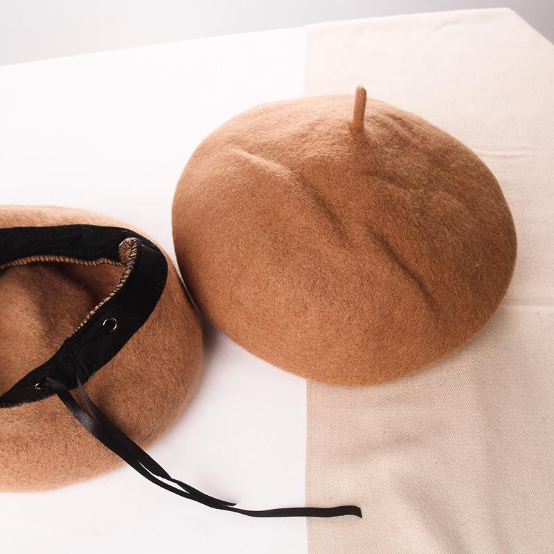 

Жіночий осінньо-зимовий вовняний берет - Корейський стиль ретро капелюх художника-гарбуза