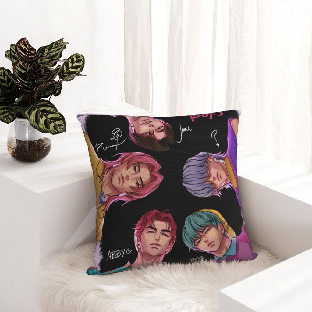 Saja Boys Kpop Dämonenjäger Rosa Kissenbezug Weicher Polyester Kissenbezug Geschenk Dekokissenbezug Zuhause Reißverschluss