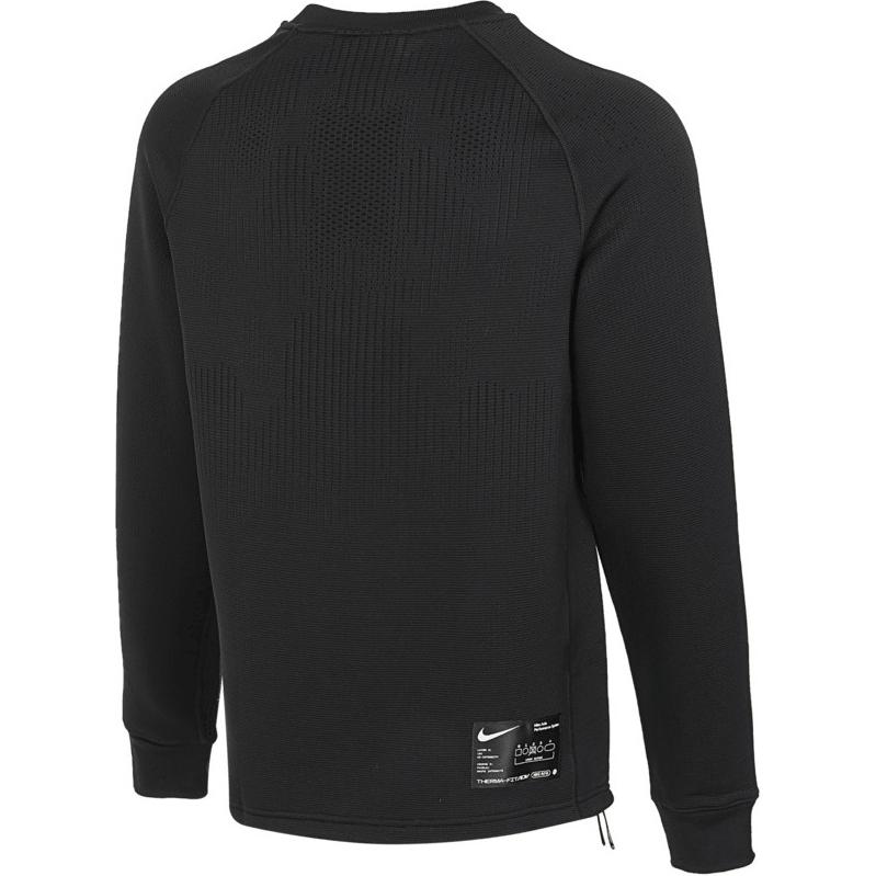 Nike Unifarbenes Rundhals-Casual-Langarm-T-Shirt Herren-Tops Schwarz FN2974-010