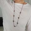 Smoky Quartz Pompom String Necklace
