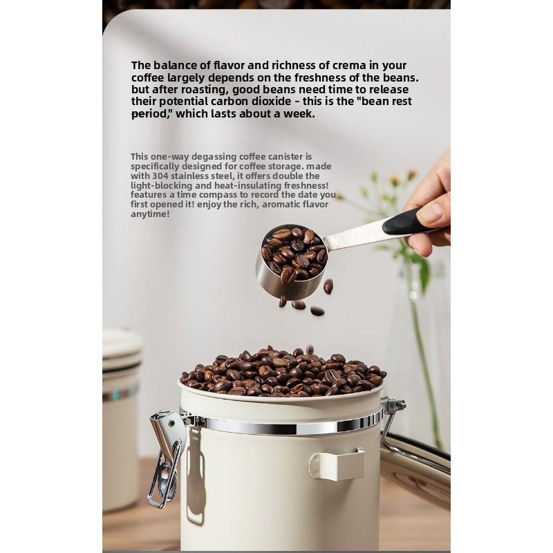 Visible Coffee Bean Storage Container Coffee Powder Sealed Container Storage with One-way Exhaust Coffee Storage Tank Coffee Beans Storage