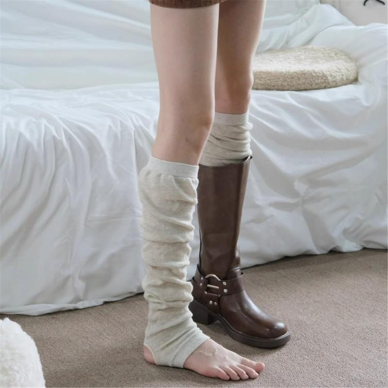 Stretch Leg Warmers Teens Girls Tube Socks Japanese JK Socks Footed Leggings