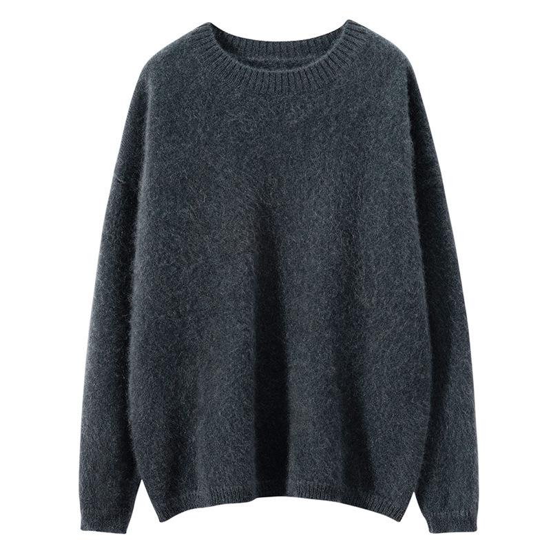 

Женский свитер из 100% кашемира с круглым вырезом, свободного кроя, для осени и зимы One Size